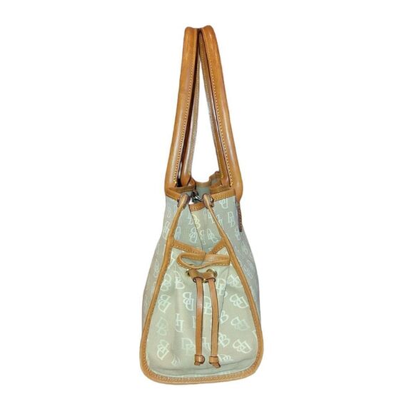 Dooney and Bourke Medium Canvas Leather Monogram Tote Purse Sand - Picture 4 of 15